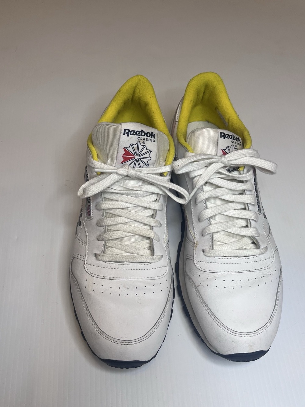 Reebok Classic Leather Men Sneakers White & Yellow US 12